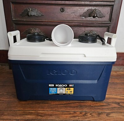 Onos 48qt Navy Home / Camping Swamp Cooler Portable Air Conditioner TWO FANS USB