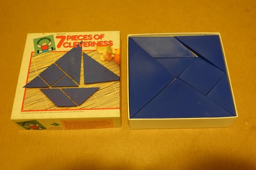 1990 Discovery Toys 7 Pieces Of Cleverness Tangram Puzzle Learning Shape VG - Picture 4 of 6