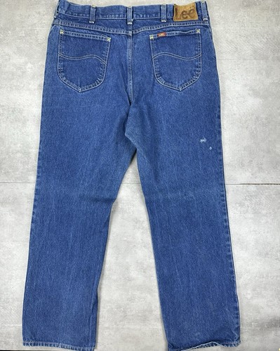 Vtg Lee Riders Denim Blue Jeans Size 36x31 Talon Zipper Union Made Leather Tag - Picture 12 of 24
