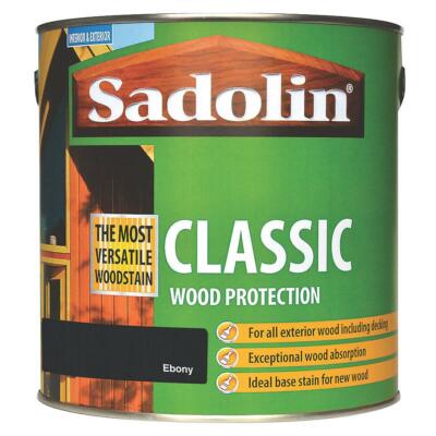 1lt Sadolin Classic Lösemittel Holzlasur auf Ölbasis Ebenholz schwarz