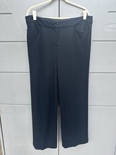 Eileen Fisher Womens Pants Wide Leg Black Wool Viscose Blend Lagenlook USA Sz L