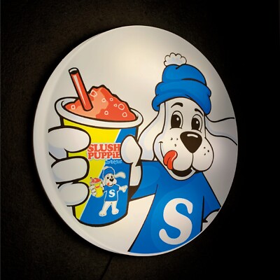 SLUSH PUPPY beleuchtetes LED-Barschild Logo Kneipe Shop Gastronomie Softdrinks Eis Blast
