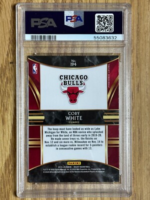 2019 Panini Select Coby White Rookie #194 PSA GRADED GEM MINT 10