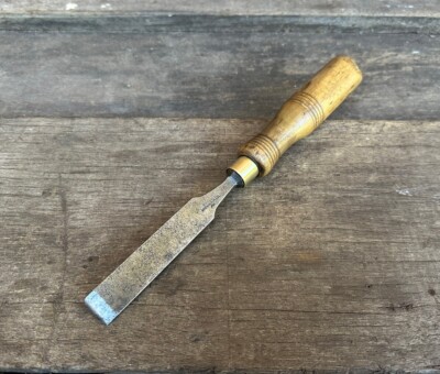 Vintage 3/4'' Buck & Hickman fester Einsteckholz Stechbeitel Schreiner altes Werkzeug