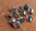 Offer Multi Labradorite Gemstone 925 Sterling Silver Plated Wholesale Lot Rings