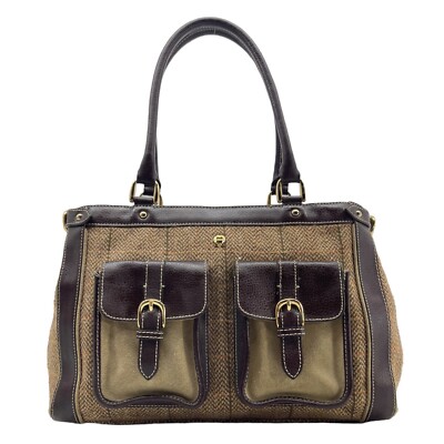 Sac à Main Vintage Etienne Aigner En Cuir Authentique - Taille XL, Marron, Porté épaule - Occasion Bon état