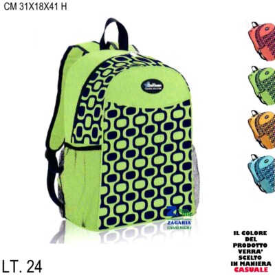 ZAINO TERMICO BORSA TERMICA 24 FANTASY INTERNO ALLUMINIO PORTA