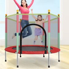5FT Kid Trampoline W/ Safety Net Enclosure Children Outdoor Garden Fun Game UK