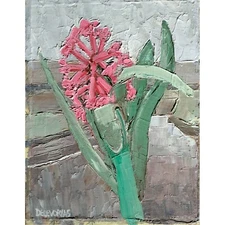 Lillian Delevoryas ~ "Jenni's Hyacinth" Signed 7.5x9.75 Oil Painting on Board