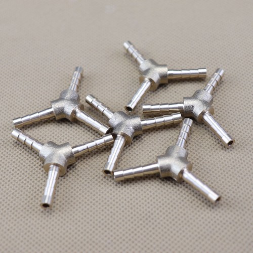 1/8" Y-3 Way Brass Hose Barb Fitting Pipe Tubing Splicer Fuel Water Gas Air 6pcs - Picture 4 of 6