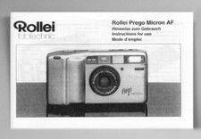 Rollei Fototechnic Prego Micron AF Instruction Manual Reprint