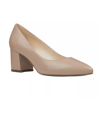 tan pumps block heel