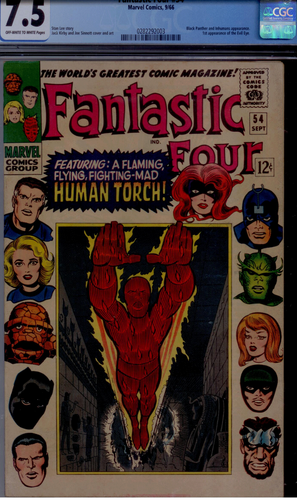 Fantastic Four  #54 CGC 7.5 OW/W  3rd app. Black Panther! Black Bolt, Inhumans - Picture 1 of 2