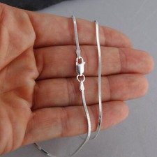 1.3mm Square Magic Snake Chain Necklace - 925 Sterling Silver - 16"-24" Italian