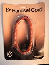 Rust Genuine Bell Handset Phone Cord 12' Ft Curly NOS