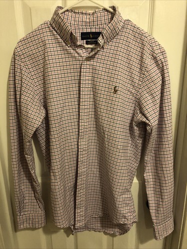 Ralph Lauren Shirt Youth Boys medium 10-12 long Sleeve Button Plaid Cotton - Picture 4 of 4