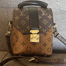 Louis Vuitton Reverse Monogram Brown Black Shoulder Bag Gold Hardware Buckle