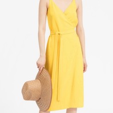 Everlane Japanese GoWeave Tank Wrap Dress Yellow Size 4