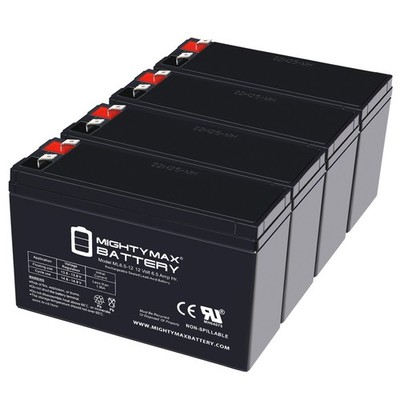 Mighty Max 12V, 6.5Ah, AGM, F2 Replaces BN675M1, BE670M1, BN650M1-CA - 4 Pack