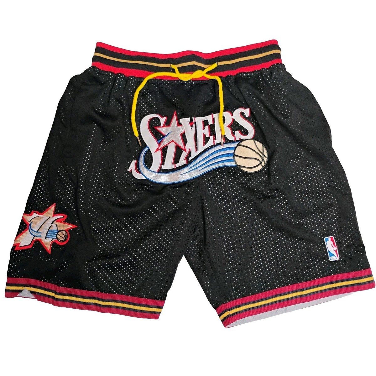 Philadelphia 76ers Men's Just Don Shorts Size L Black Sixers NBA
