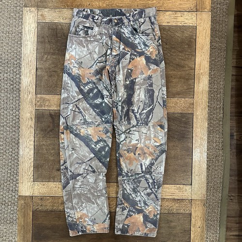 RealTree Camouflage Wrangler Double Knee Pants Size 30 x 32 Y2K Faded Hunting