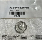 1935 10C Mercury Dime *Fine*. 90% Silver. #1750