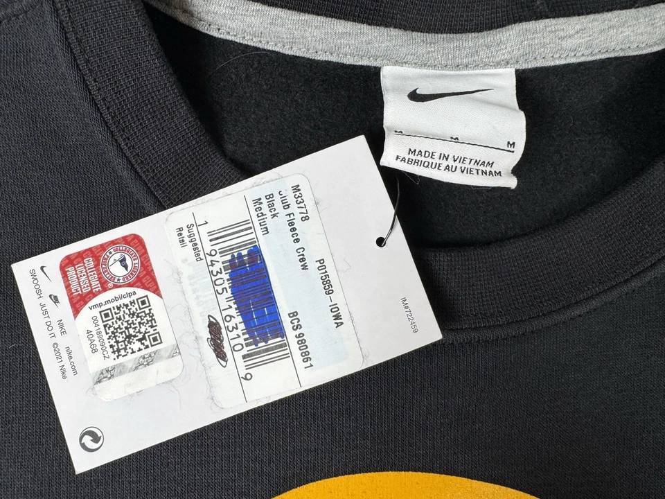 Iowa Hawkeyes Fútbol ANF América Necesita Agricultores Logo Crew Pullover Sudadera M Foto 3 de 4