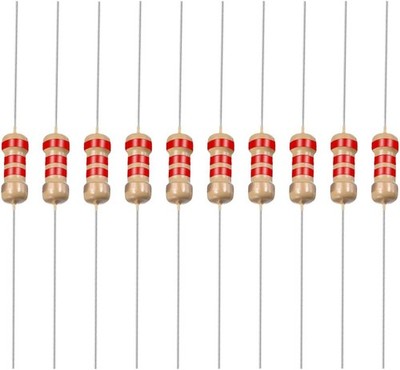 400 PCS Carbon Film Resistors, 1/4W 2.2K Ohm 5 Tolerances Resistor