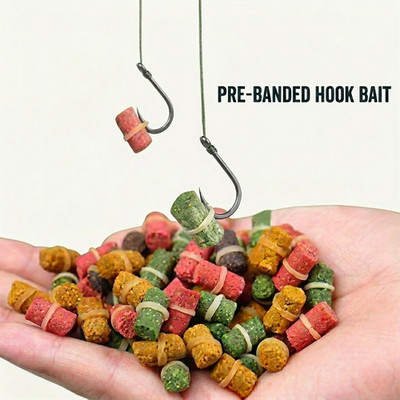 Carp Fishing Pre-Banded Hook Bait Pellets 6mm Hair Rig Method Feeder 50PCS 100PC