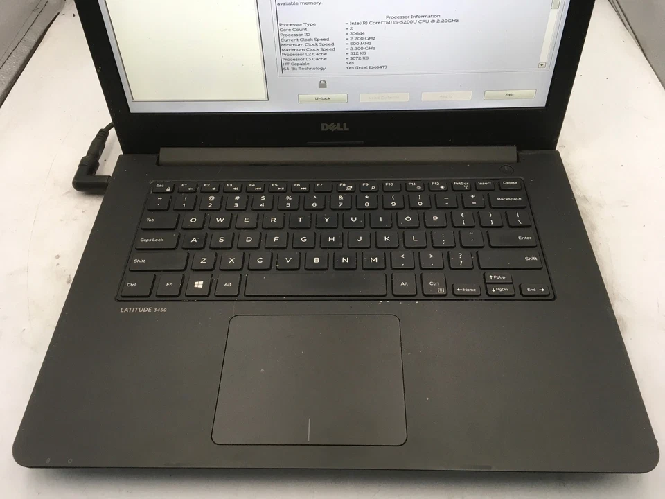 DELL LATITUDE 3450 - BOOTS TO BIOS/LOCK - INTEL I5 5200U - NO RAM -READ DESC- BB - Image 3 of 4