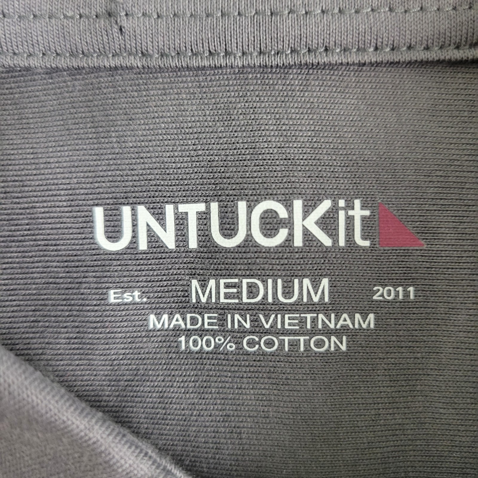 Untuckit Mens Medium Solid Gray Stretch Knit Butt… - image 4