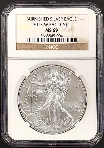 2015 W Burnished Silver Eagle certified MS 69 by NGC! NO RESERVE!