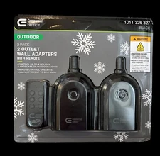 Commercial Electric Wireless Indoor/Outdoor Remote Control with 2 Outlets-2 Pack