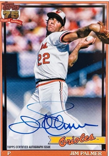 2026 Topps Series 1 Jim Palmer 1991 TOPPS BASEBALL AUTO CARD 91A 