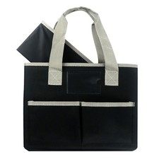 Art Craft Organizer Bag with 8 Pockets Handle Canvas Carrying Caddy for Traveler