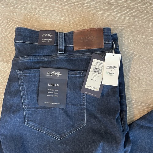 34 Heritage Charisma Comfort Rise Classic Stretch Dark Wash Blue Jeans 46x30 NEW - Picture 4 of 14