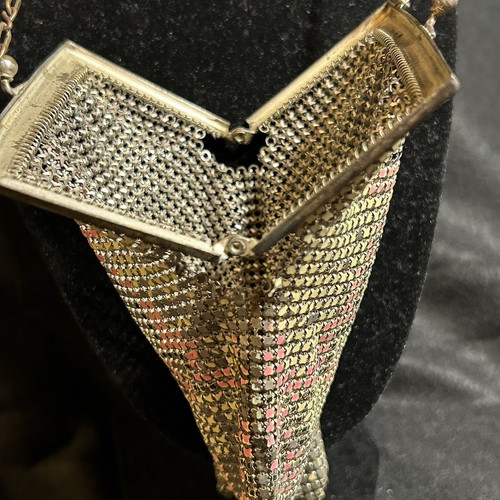 1920s Antique Whiting Davis Flapper Bag Art Deco Mesh Purse Enamel AS IS - Picture 9 of 13