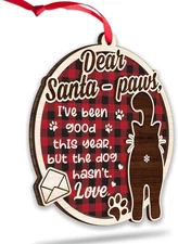 Funny Cat Christmas Ornaments 2025, Santa-Paws Xmas Decor 2 