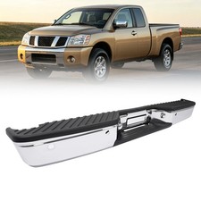 For 2004-2015 Nissan Titan Pickup Chrome Rear Bumper Assembly W Sense Holes For 2004-2015 Nissan Titan Pickup Chrome Rear Bumper Assembly W Sense Holes