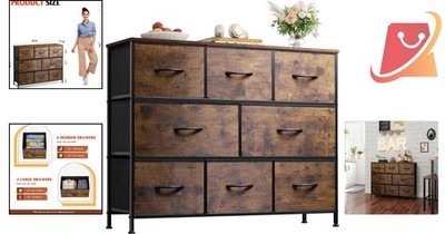 Fabric 8 Drawer Dresser Rustic Brown Large Storage Bedroom Entryway Living Room | eBay Fabric 8 Drawer Dresser Rustic Brown Large Storage Bedroom Entryway Living Room | eBay
