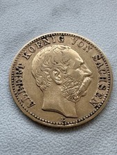 10 Mark Kaiserreich 1878 Albert König von Sachsen Gold Münze