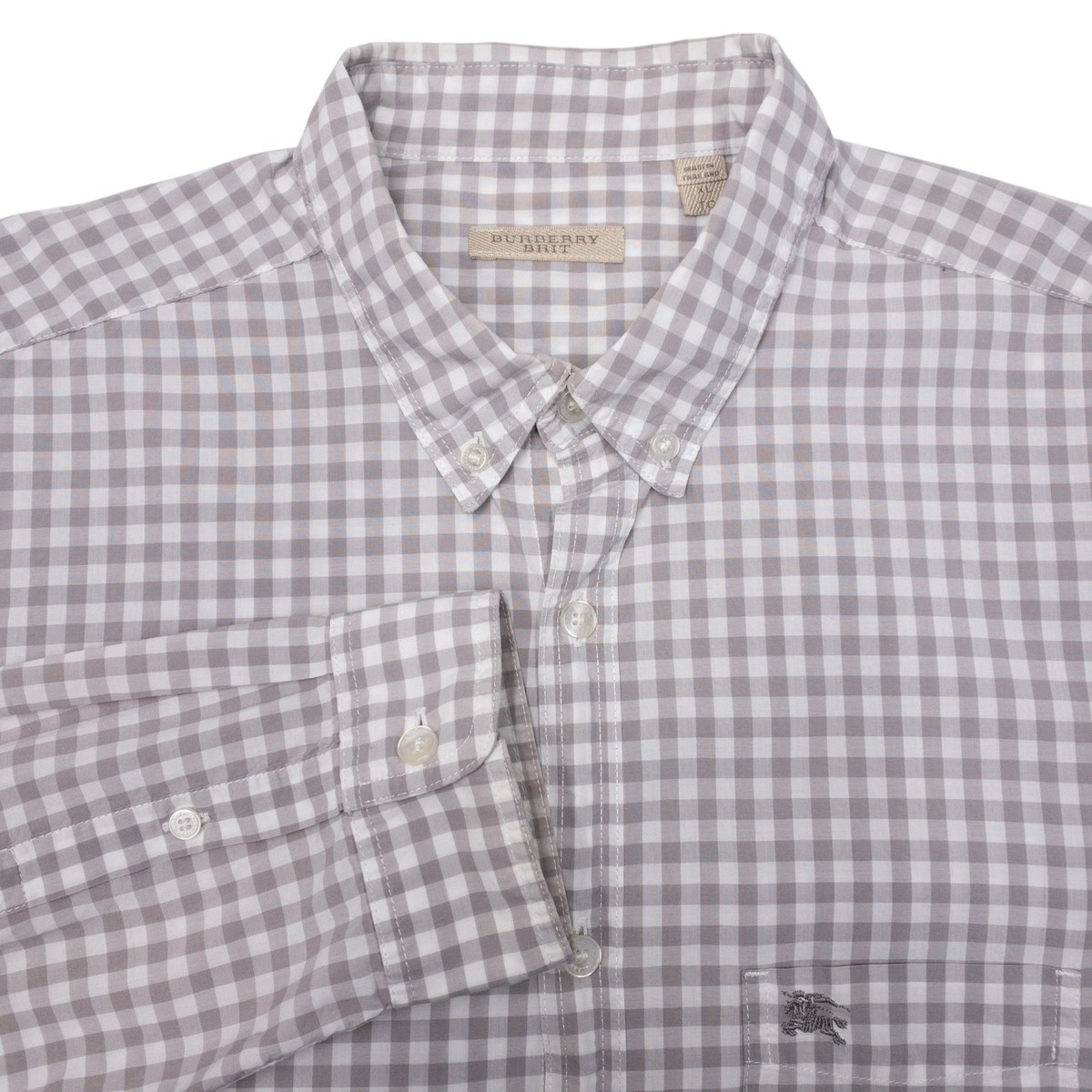 Burberry Brit Gingham Check Shirt Men's XL Long Sleeve Button-Down