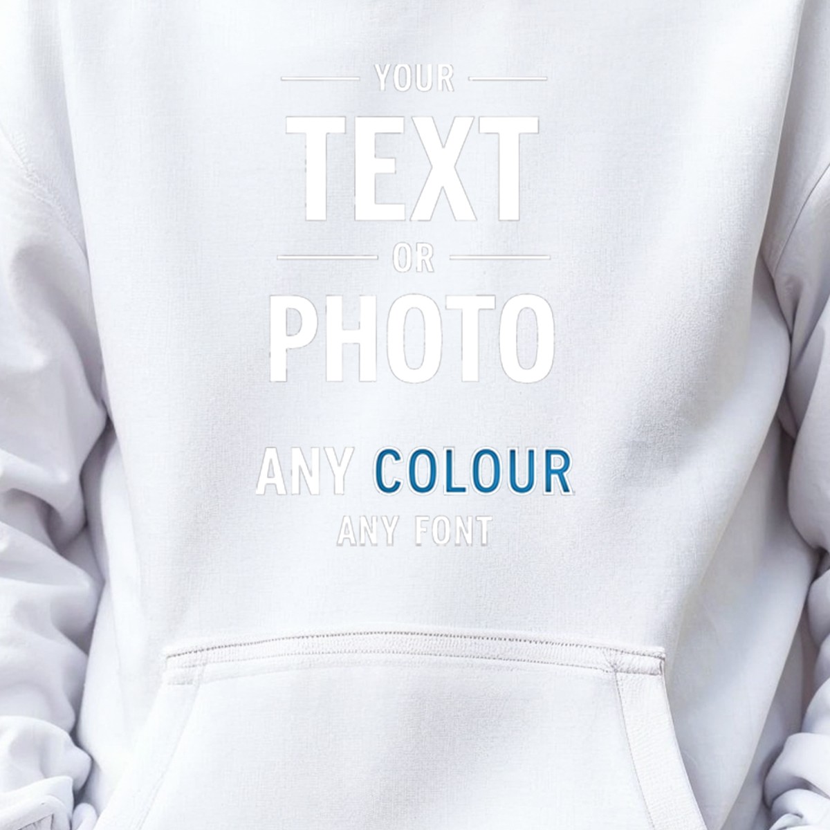 Personalised Kids Hoodie Custom Any Text Image Photo Boys Girls Hooded Jumper image 3