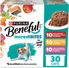 Beneful Purina Small Breed Wet Dog Food Variety Pack, IncrediBites With Real Bee