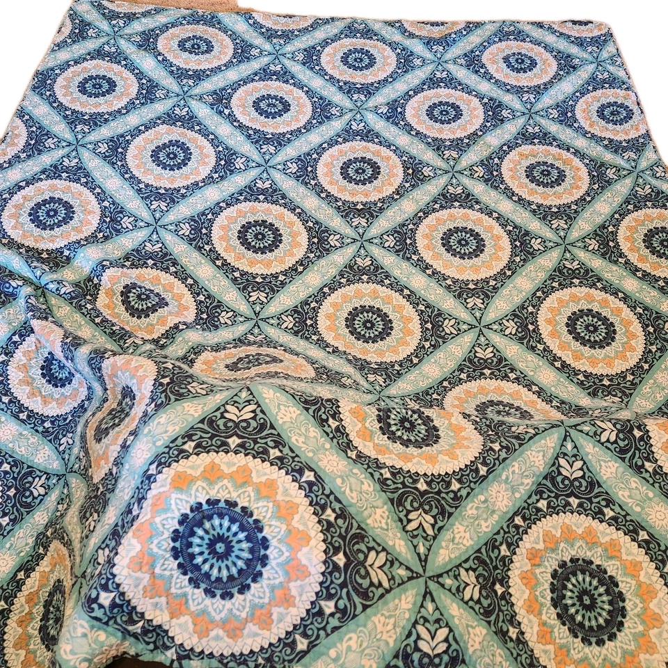 Edredón acolchado King y 2 fundas de almohada King reversibles costero boho 86"x100" Foto 2 de 4