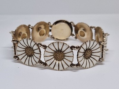 Anton Michelsen Sterling Silver Daisy Enamel Bracelet Vintage