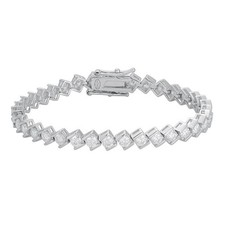 D Color Round Cut Moissanite Tennis Bracelet 925 Sterling Silver Pass Tester GRA