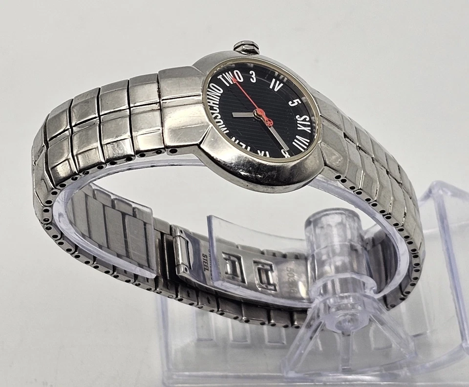 Vintage Moschino Crazy Numbers Watch with Black Dial and Stainless Steel Band - image 2 of 4