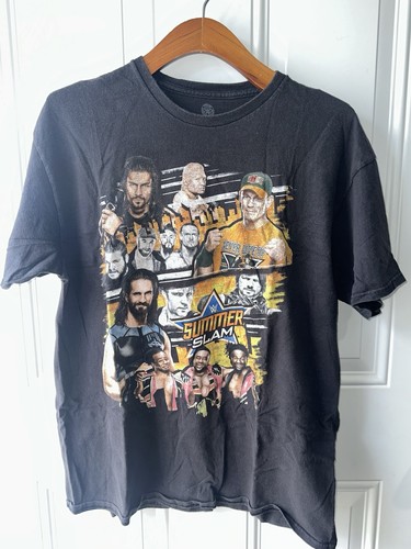 2016 WWE Summer Slam T Shirt Size Large Roman Reigns John Cena Brock Lesnar