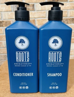 ROOTS AROMATHERQPY Shampoo & Conditioner Brown Sugar & Fig 12.8 oz Ea